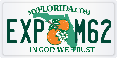 FL license plate EXPM62