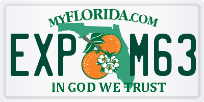FL license plate EXPM63
