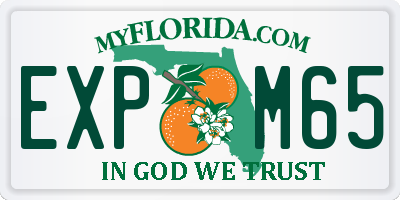 FL license plate EXPM65