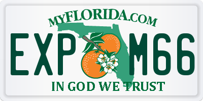 FL license plate EXPM66