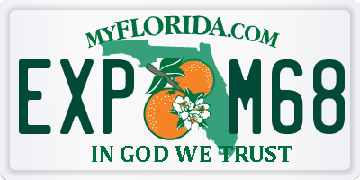 FL license plate EXPM68