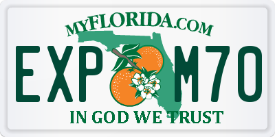FL license plate EXPM70