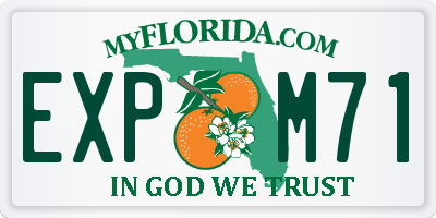 FL license plate EXPM71