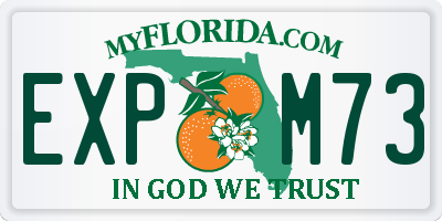 FL license plate EXPM73