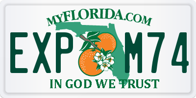 FL license plate EXPM74