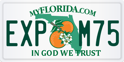 FL license plate EXPM75