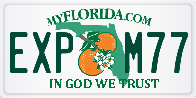 FL license plate EXPM77