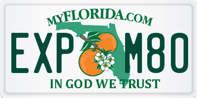FL license plate EXPM80