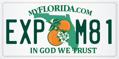 FL license plate EXPM81