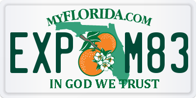 FL license plate EXPM83