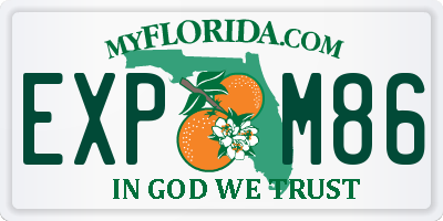 FL license plate EXPM86