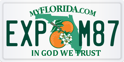 FL license plate EXPM87