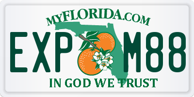 FL license plate EXPM88