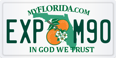 FL license plate EXPM90