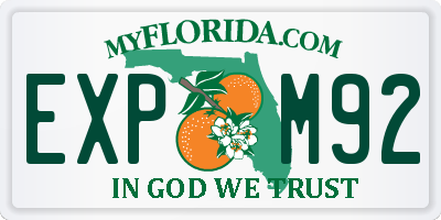 FL license plate EXPM92