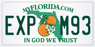 FL license plate EXPM93