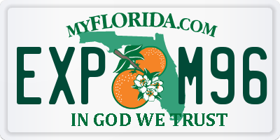 FL license plate EXPM96