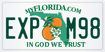 FL license plate EXPM98