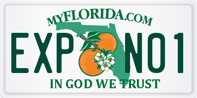 FL license plate EXPN01