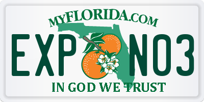 FL license plate EXPN03
