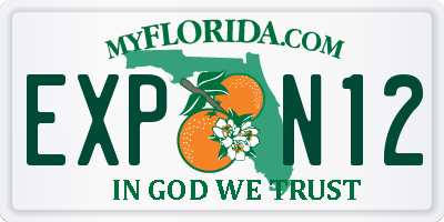 FL license plate EXPN12