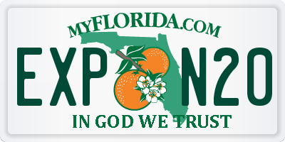FL license plate EXPN20