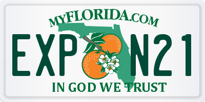 FL license plate EXPN21