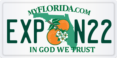 FL license plate EXPN22
