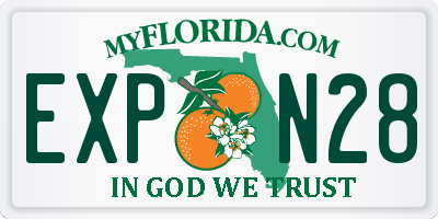 FL license plate EXPN28