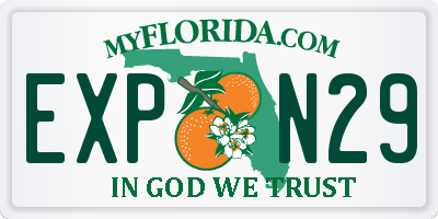FL license plate EXPN29