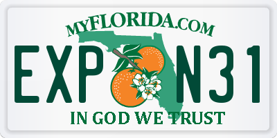 FL license plate EXPN31