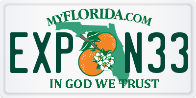 FL license plate EXPN33