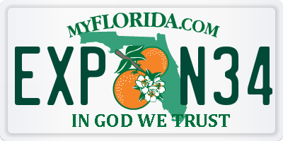 FL license plate EXPN34