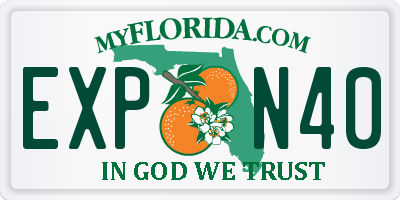 FL license plate EXPN40