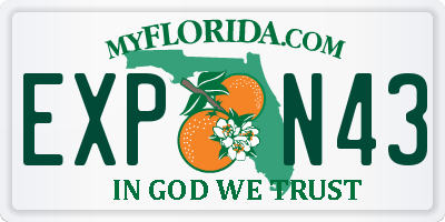 FL license plate EXPN43