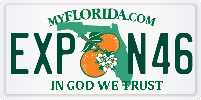 FL license plate EXPN46
