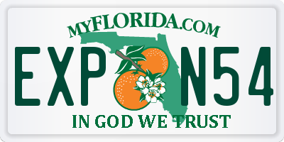 FL license plate EXPN54