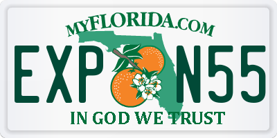 FL license plate EXPN55