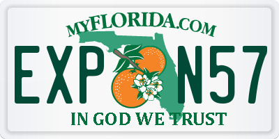 FL license plate EXPN57