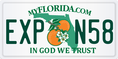 FL license plate EXPN58