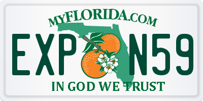 FL license plate EXPN59