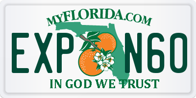 FL license plate EXPN60