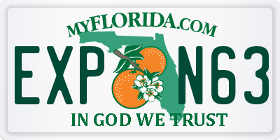FL license plate EXPN63