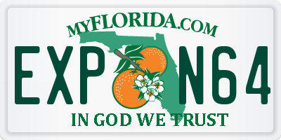 FL license plate EXPN64
