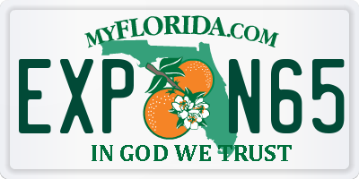 FL license plate EXPN65