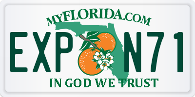 FL license plate EXPN71