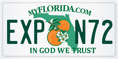 FL license plate EXPN72