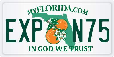 FL license plate EXPN75