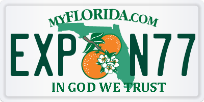 FL license plate EXPN77