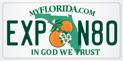 FL license plate EXPN80